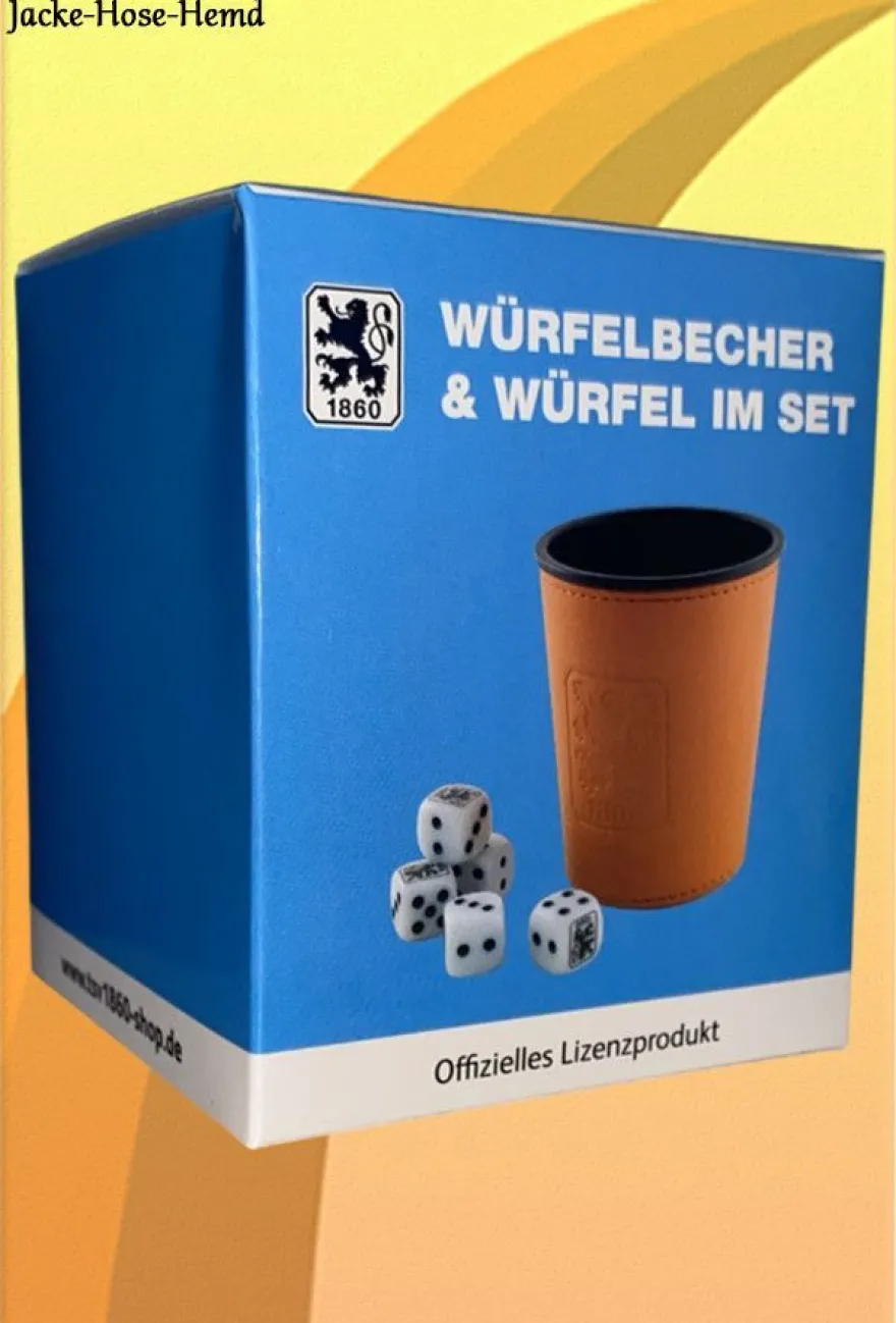 TSV 1860 München Würfelbecher Würfel Lederbecher Knobelbecher Kniffelbecher NEU