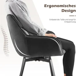 Tukailai Esszimmerstühle Drehbar 4er Set, Samt mit Armlehnen, Rückenlehne
