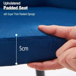 Tukailai Esszimmerstühle 6er-Set Samt Blau, Moderne Polsterstühle mit Armlehnen