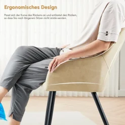 Tukailai Esszimmerstühle 4er Set, gepolsterte Küchenstühle in Lederoptik