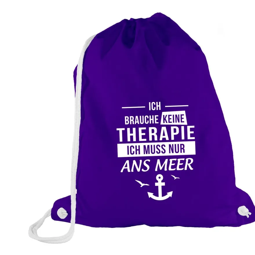 Turnbeutel Ich brauche keine Therapie - Ich muss nur ans Meer