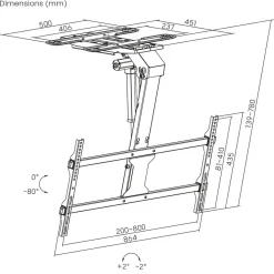 TV-Deckenhalterung MC-110 T Maclean Elektrische Halterung für 43-86´´ TV Tuya