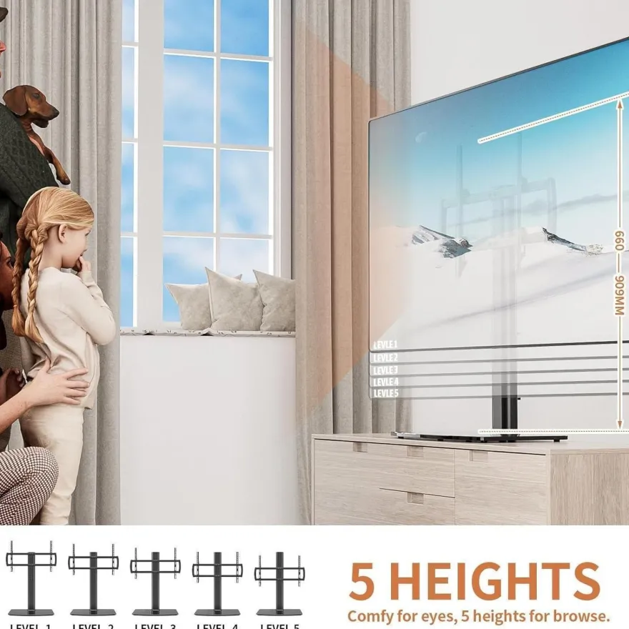 TV Standfuß Universal Höhenverstellbar Ständer Halterung 40-86 Zoll LCD LED