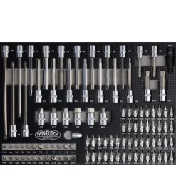 Twin Busch ® Werkzeugwagen, Werkstattwagen, 5 gefüllte Schubladen - TWW13G-5