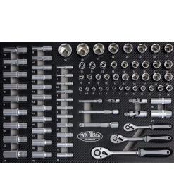 Twin Busch ® Werkzeugwagen, Werkstattwagen, 5 gefüllte Schubladen - TWW13G-5
