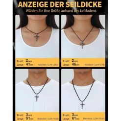 U7 Damen Herren geflochtene Wachsschurkette 2mm/3mm Edelstahl Verschluss