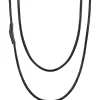 U7 Damen Herren geflochtene Wachsschurkette 2mm/3mm Schwarz/Braun, Edelstahl