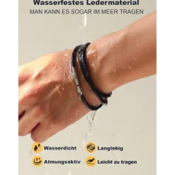 U7 geflochtene Wachsschurkette 3mm, schwarz, 66cm - Modeschmuck für Damen und