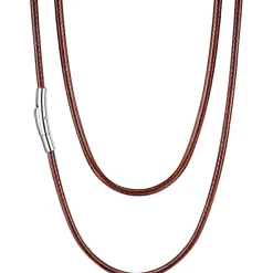 U7 Geflochtene Wachsschur Kette für Damen und Herren, 2mm/3mm, Braun, 66cm