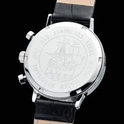 Uhr Herrenuhr Chronograph Gigandet Classico G6-010 Blau Schwarz Lederband Datum
