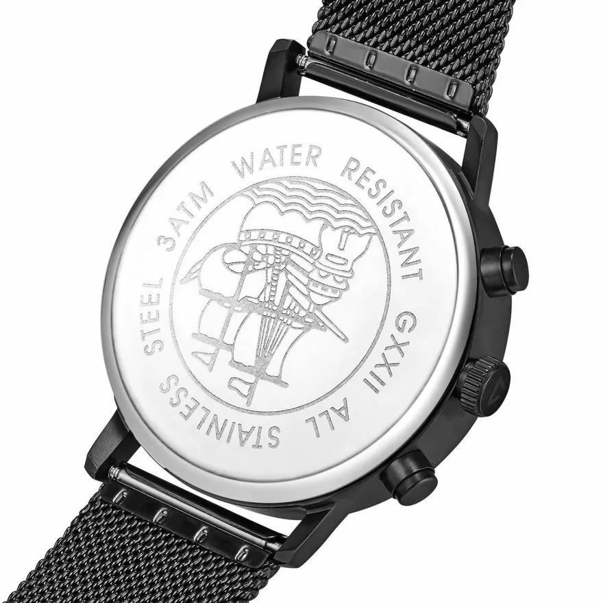 Uhr Herrenuhr Dualtime Dualzeit Gigandet Minimalism III G22-006 Schwarz Metallband