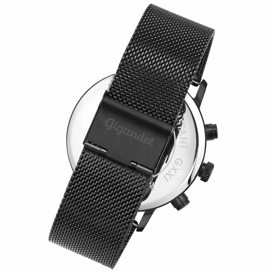 Uhr Herrenuhr Dualtime Dualzeit Gigandet Minimalism III G22-006 Schwarz Metallband