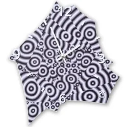 Uhr Wanduhr Amabi Design Kunst Op Art Pop Art Vintage Schwarz Weiß Crazy