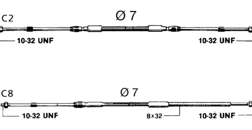 Ultraflex C8 Schaltzug Schaltkabel Bowdenzug Außenborder Teleflex