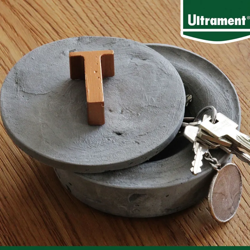Ultrament 2,5 kg Knet Beton Modelliermasse Bastelbeton Kreativ Deko Hellgrau
