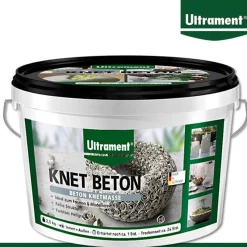 Ultrament 2,5 kg Knet Beton Modelliermasse Bastelbeton Kreativ Deko Hellgrau