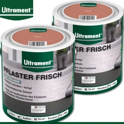 Ultrament 2 x 2,5 l Pflaster Frisch Betonlasur Betonfarbe Auffrischung Rot
