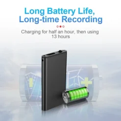 Ultra-Thin Tiny Mini Voice Recorder 4-32GB Digtal Professional Sound Activated Dictap