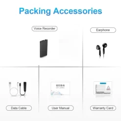 Ultra-Thin Tiny Mini Voice Recorder 4-32GB Digtal Professional Sound Activated Dictap