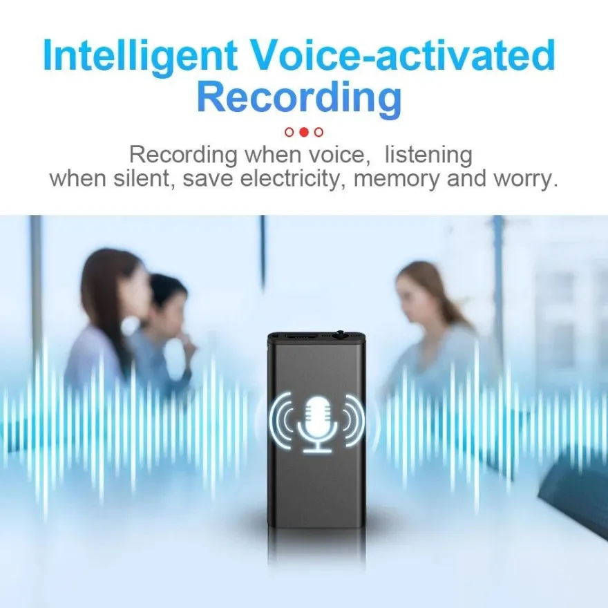 Ultra-Thin Tiny Mini Voice Recorder 4-32GB Digtal Professional Sound Activated Dictap