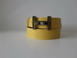 umjuBELT Gürtel Amarillo gelb Echtleder 80 85 90 95 100 105 Snake Prägung