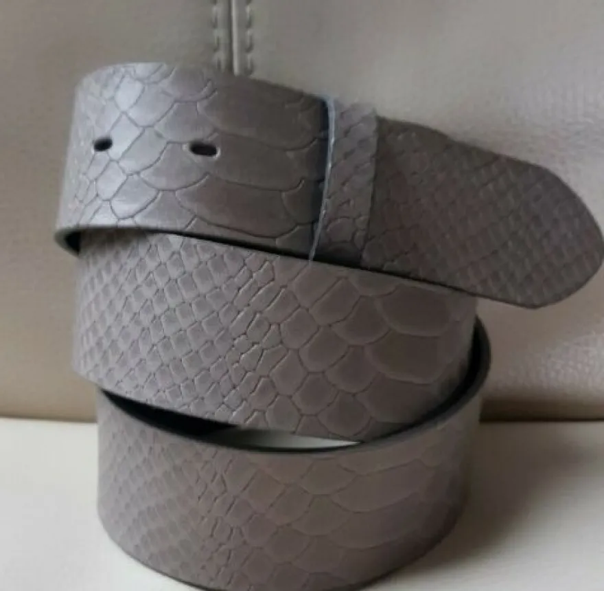 Umjubelt Gürtel Amarillo taupe echt Leder Größe 95 105 Snake Prägung