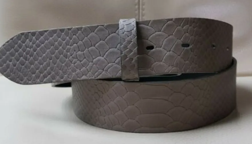 Umjubelt Gürtel Amarillo taupe echt Leder Größe 95 105 Snake Prägung