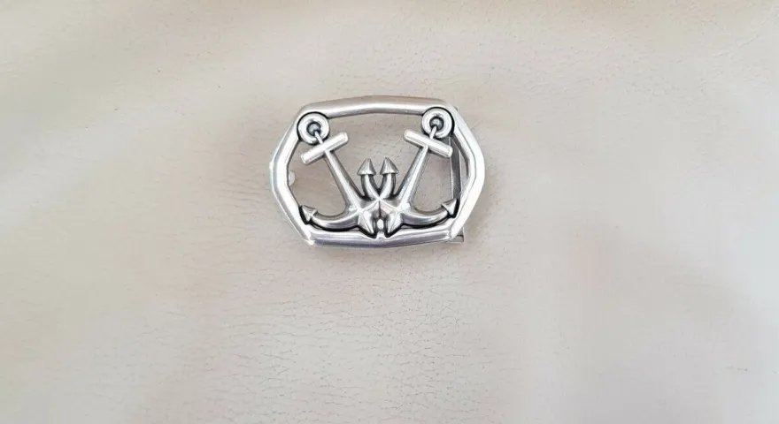 umjuBELT Gürtelschnalle Anchor Pair Anker Gürtelschließe Buckle Maritim 7x5 cm