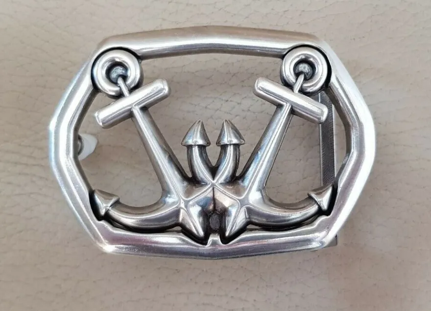 umjuBELT Gürtelschnalle Anchor Pair Anker Gürtelschließe Buckle Maritim 7x5 cm