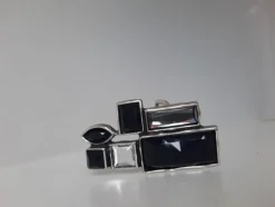 umjuBELT Mosaik black schwarz StrassStein Gürtelschnalle Schließe Buckle 9x4,5