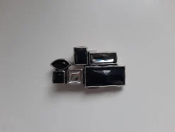 umjuBELT Mosaik black schwarz StrassStein Gürtelschnalle Schließe Buckle 9x4,5