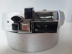 umjuBELT Mosaik black schwarz StrassStein Gürtelschnalle Schließe Buckle 9x4,5
