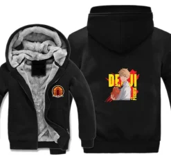 Unisex Anime Chainsaw Man Verdickt Warmer Kapuze Mantel Teenager Zipper Hoody