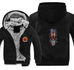 Unisex Anime Chainsaw Man Verdickt Warmer Kapuze Mantel Teenager Zipper Hoody