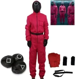 Unisex Squid Game 2 Kostüm Cosplay Overall + Squid Game Maske Halloween Outfit
