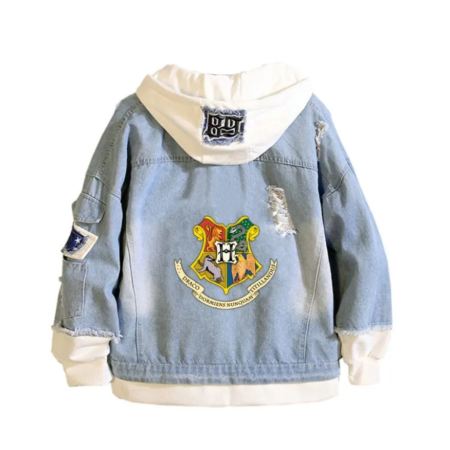Unisex Sweatshirt Hoodie Harry Potter Kapuze Jeansjacke Hogwarts Granger Dobby Mantel