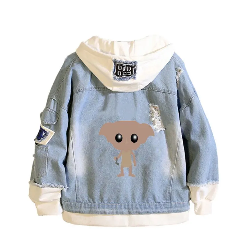 Unisex Sweatshirt Hoodie Harry Potter Kapuze Jeansjacke Hogwarts Granger Dobby Mantel
