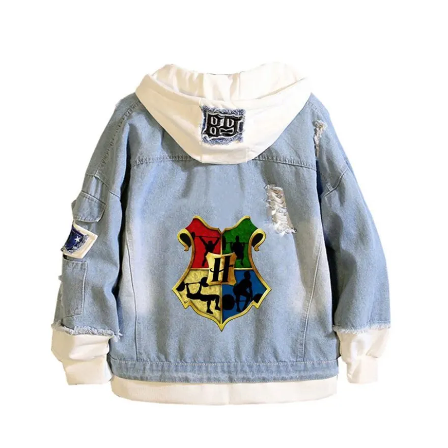 Unisex Sweatshirt Hoodie Harry Potter Kapuze Jeansjacke Hogwarts Granger Dobby Mantel