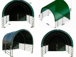 Unterstand 3x3 m Plane 2950N Weidezelt Witterungsschutz Pferde Stallzelt Paddock