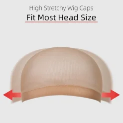 URAQT Haarnetz Wig Cap Nylon Schwarz Mesh und Neutral Beige (4