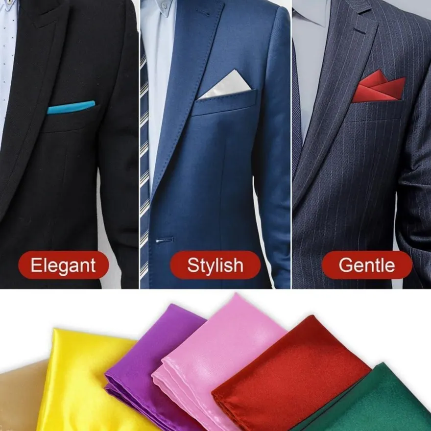 URAQT Herren Einstecktuch Uni Rotwein, 30x30 cm, 100% Polyester-Seide