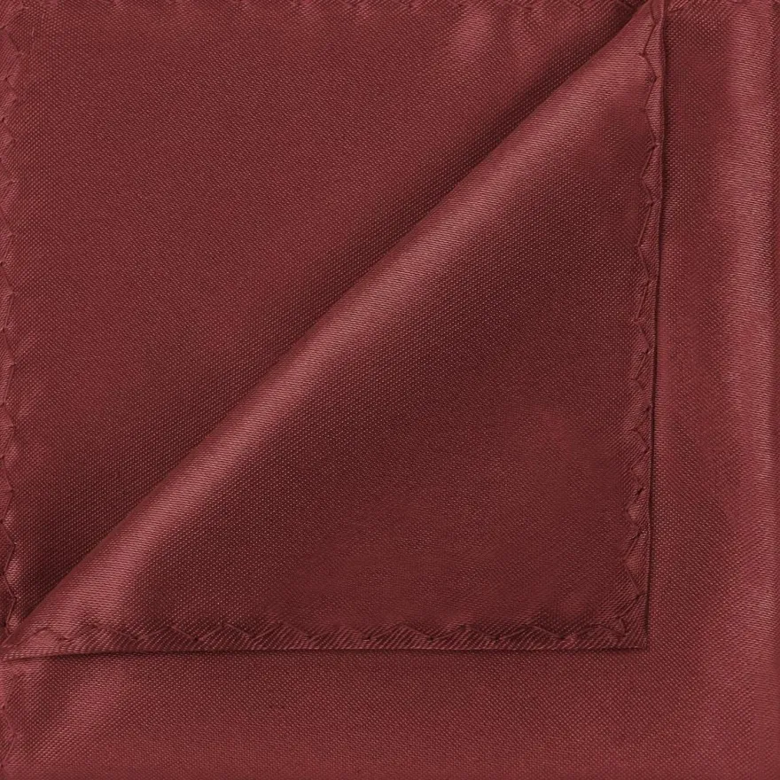 URAQT Herren Einstecktuch Uni Rotwein, 30x30 cm, 100% Polyester-Seide