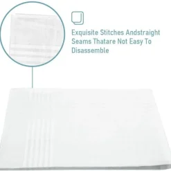 URAQT Herren Taschentücher, 15 Stück, 38x38 cm, 100% Baumwolle, Weiß