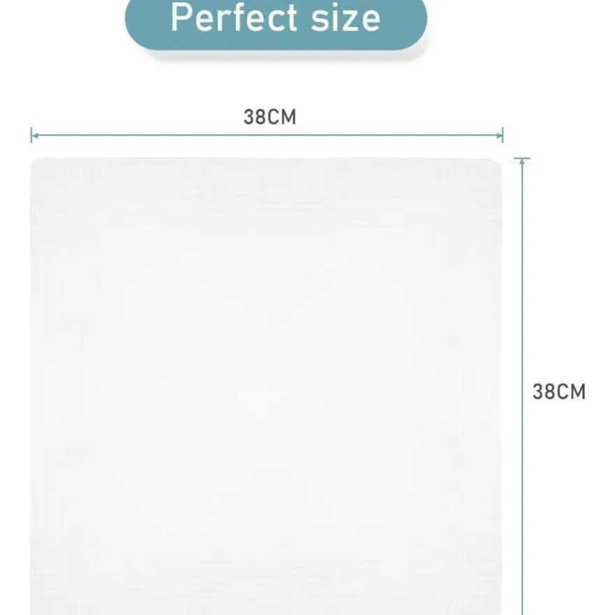 URAQT Herren Taschentücher, 15 Stück, 38x38 cm, 100% Baumwolle, Weiß