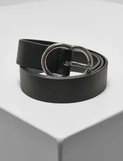 Urban Classics Small Ring Buckle Belt Black/Silver