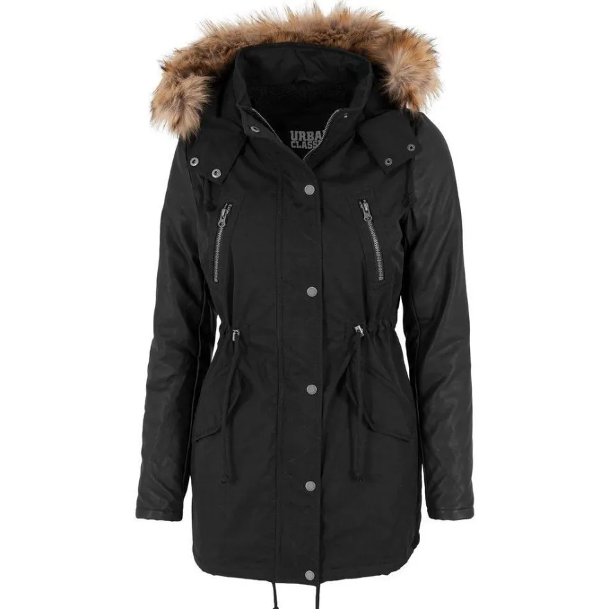 Urban Classics Winterjacke Synthetic Leather Sleeve Parka TB1091