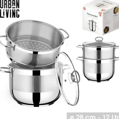 Urban Living 12 Liter Couscous-Topf Ø 28 cm Edelstahl Kochtopf 31322