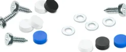 UTSCH Schrauben für Kennzeichen mit Kappen 4,8 x 16 mm Set