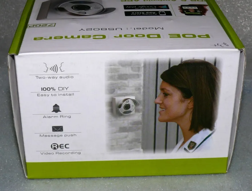 U5802Y POE Türklingel Kamera 720P Mikrofon PIR Sensor Nachtsicht Sensoren Record