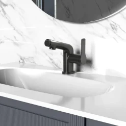 Vancoco Waschtischarmatur Anthrazit Grau: Einhebelmischer mit ausziehbarem